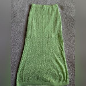 House of Harlow 1960 Crochet Green Maxi Skirt